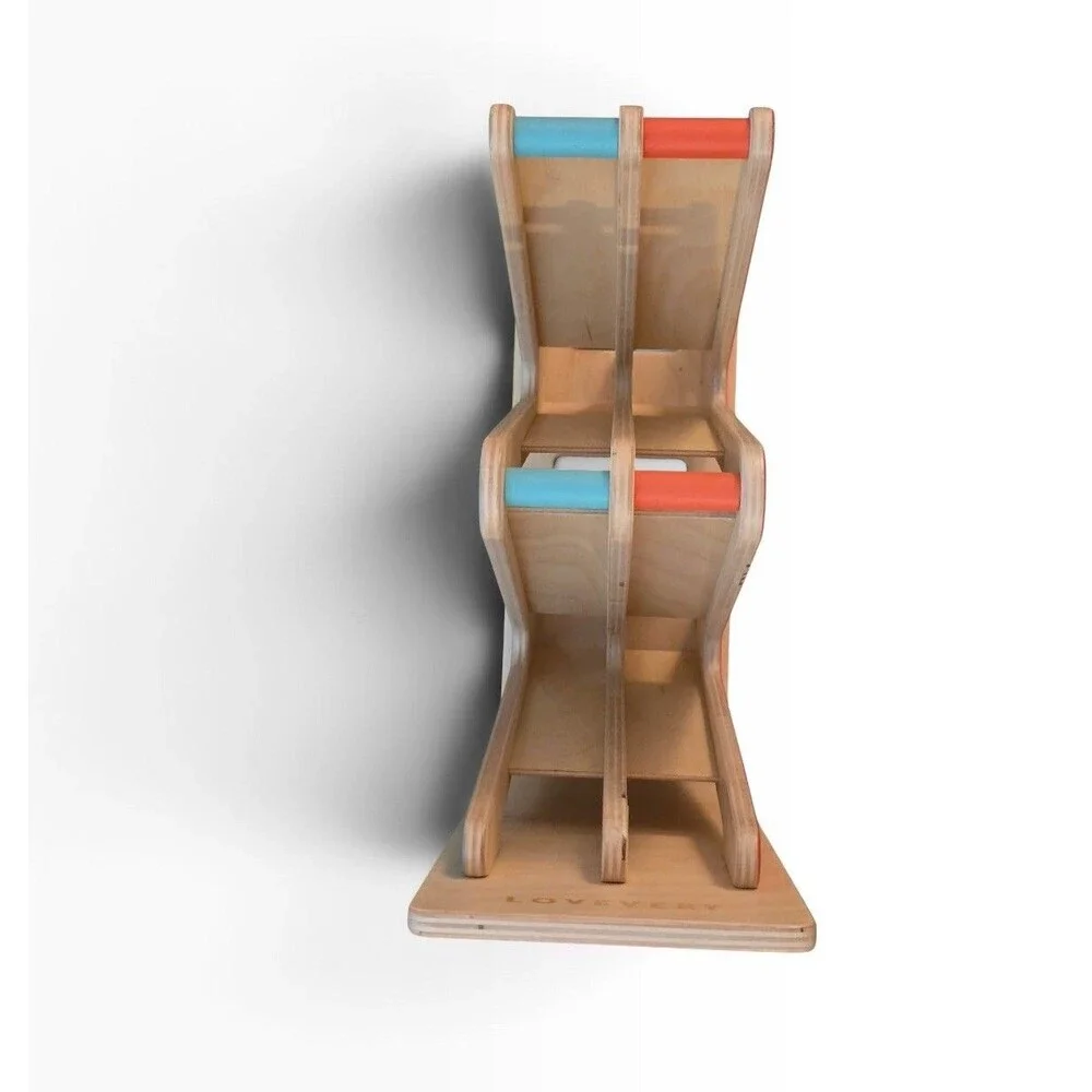 Lovevery Race and Chase Wooden Car Ramp Toy for Toddlers – Montessori (No Cars)
